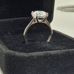 3ct Moissanite Diamond Ring. Solid S925 Silver.w/gra Cert